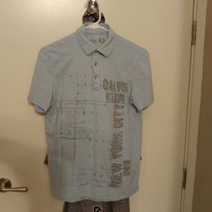 Calvin Klein Mens collard short sleeve shirt